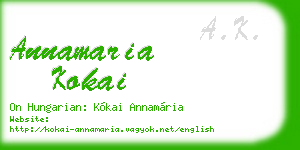 annamaria kokai business card